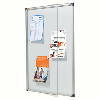 Opslagsskab Nobo slim 9xA4 magnetisk m/lås indendørs