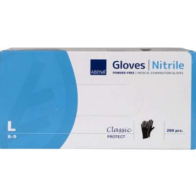 Engangshandske Nitril sort large pudderfri 200stk/pk.