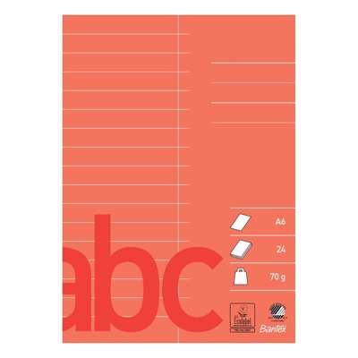 Glosehæfte Bantex A6 lin 24bl 70g rød