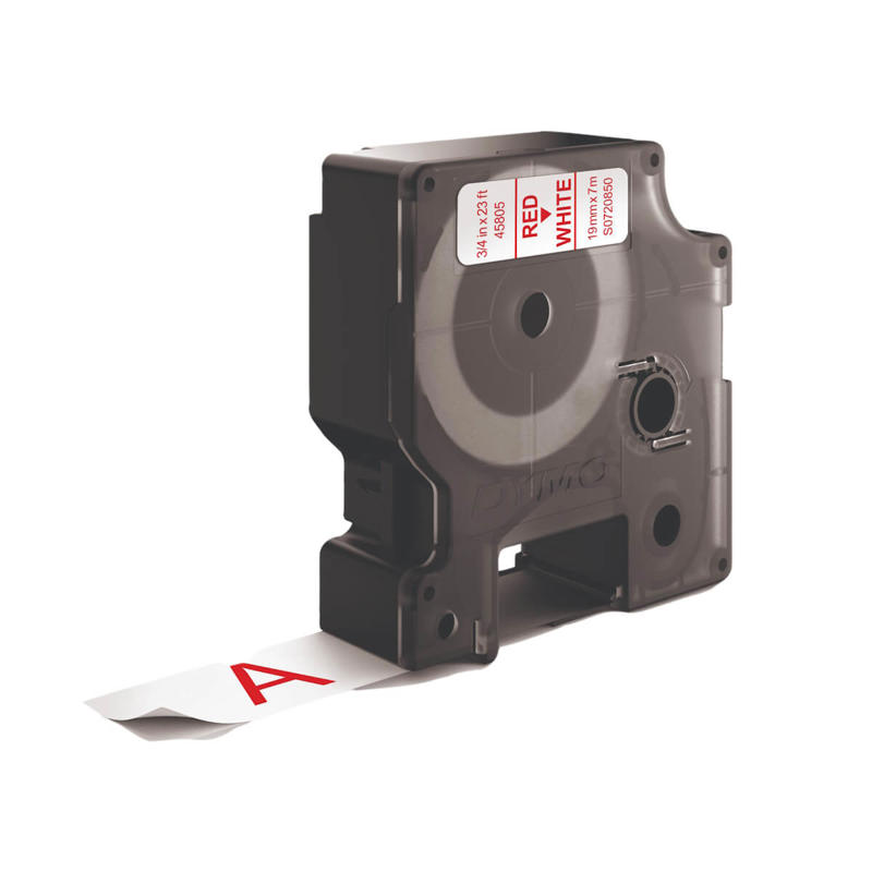 Labeltape DYMO D1 19mm rød på hvid