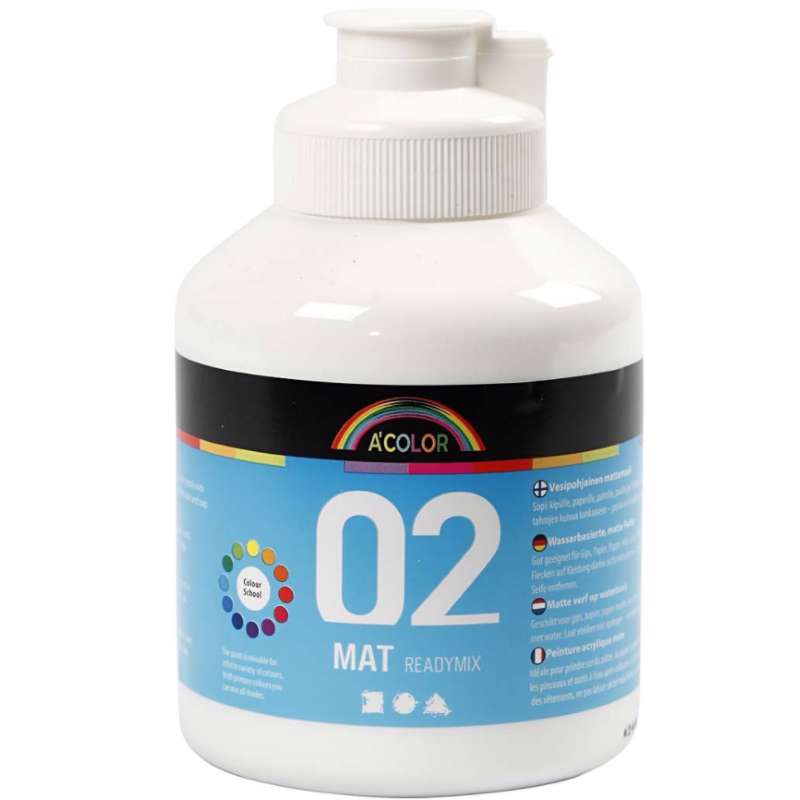 Akrylmaling A-Color Creas 500ml hvid mat 02