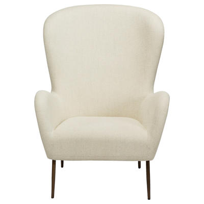 Loungestol Glam høj Bone white Boucle stof /antik brass ben