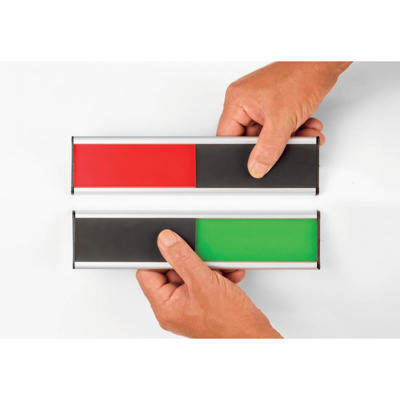 Mødeskilt Ledig/Optaget skilt aluminium 250x60mm rød/grøn