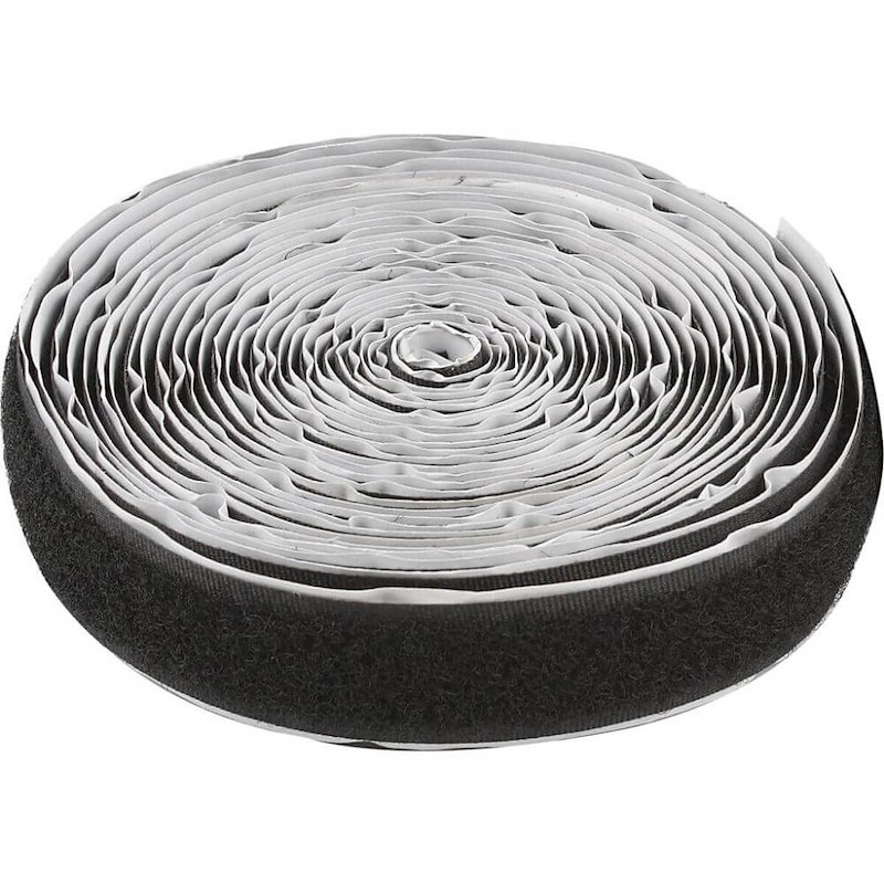 Burrebånd 20mm sort selvklæbende, 5 meter