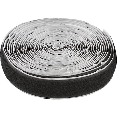 Burrebånd 20mm sort selvklæbende, 5 meter