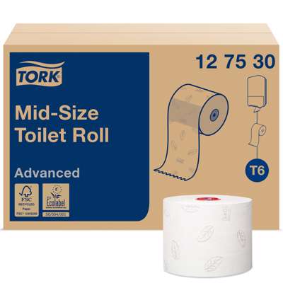 Toiletpapir Tork Mid-Size T6 2-lags 100m 127530 27rul