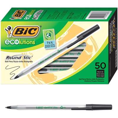 Kuglepen BIC Ecolution Clic stick, sort