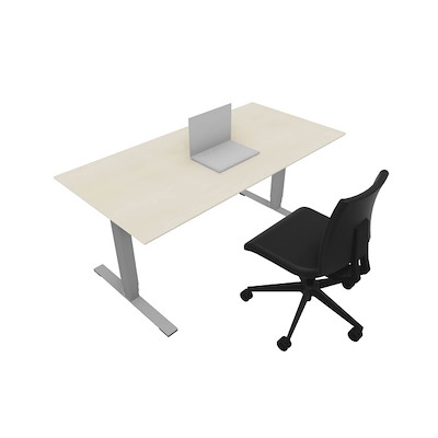 Hæve/sænke bord Dencon V3504 1600x800 alu stel ahorn pl