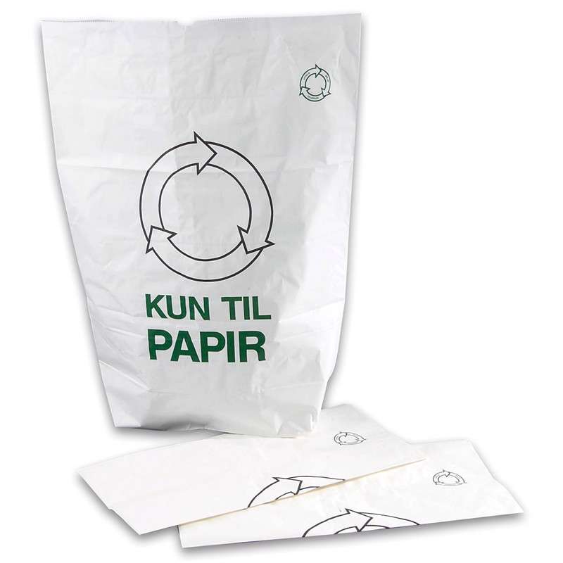 Affaldssække papir 700x950x250mm 1-lags hvid, pr. stk.