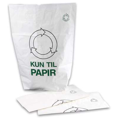 Affaldssække papir 700x950x250mm 1-lags hvid, pr. stk.