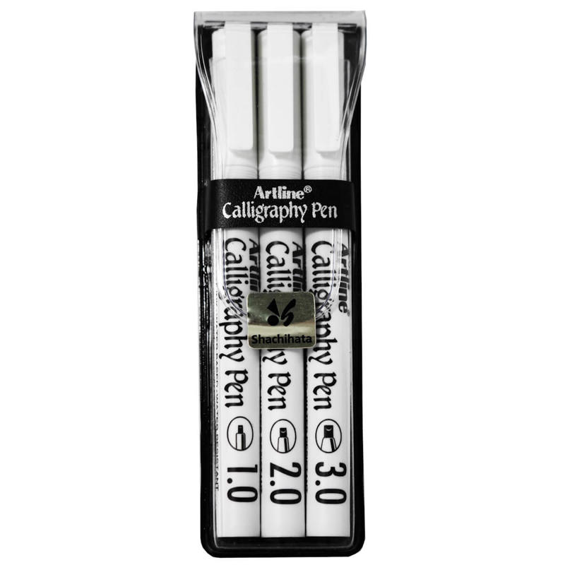 Kalligrafipen Artline EK-240 ass. 1/2/3mm sort pk./3