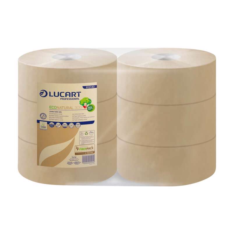 Toiletpapir Jumbo T3 2-lags Midi 300mx9,8cm Ø24,5cm 6rl sand