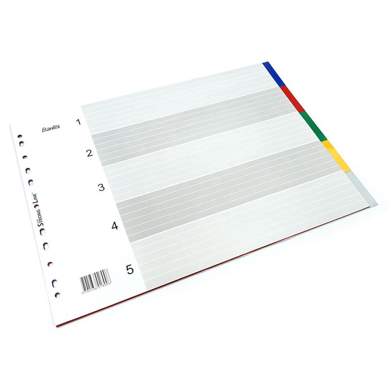 Faneblade A3 5-delt tværformat i plast m/forblad