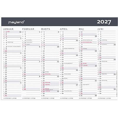Kontorkalender A5 2027 Mayland Moderne