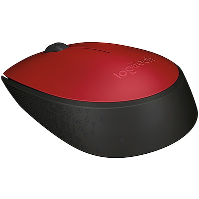 Mus Logitech M171 wireless sort/rød