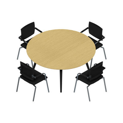 Konferencebord Dencon XL 1922 Ø160 HPL eg/sort