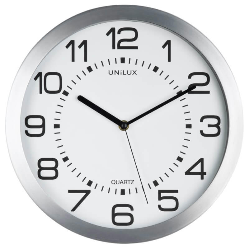 Vægur Unilux Moon m/ lys sølv Ø35,5