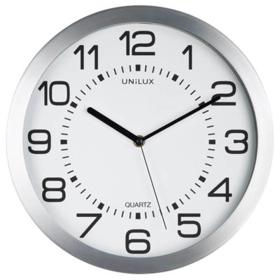 Vægur Unilux Moon m/ lys sølv Ø35,5