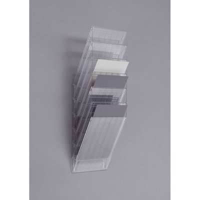 Brochureholder Flexiboxx A4 klar 6 fag stående t/væg