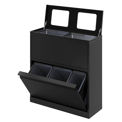 Affaldssystem affaldssortering Bica S30 880 80L m/hjul sort