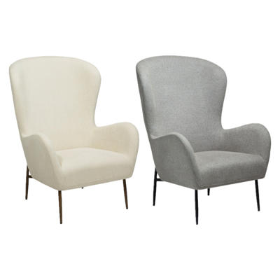 Loungestol Glam høj bouclé stof