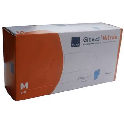 Nitrilhandsker blå medium pudderfri 150stk/pak