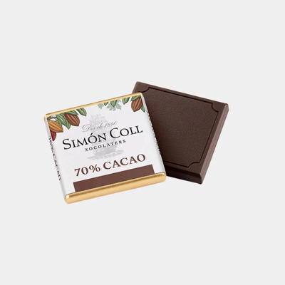 Chokolade Weibel Simón Coll mørk 70% 5g /100 stk.