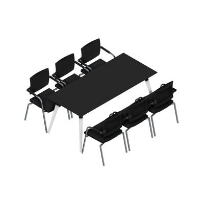 Konferencebord Dencon XL 1926 180x80 HPL sort/hvid