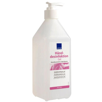 Håndsprit gel fra Abena 85% m. pumpe 600 ml.