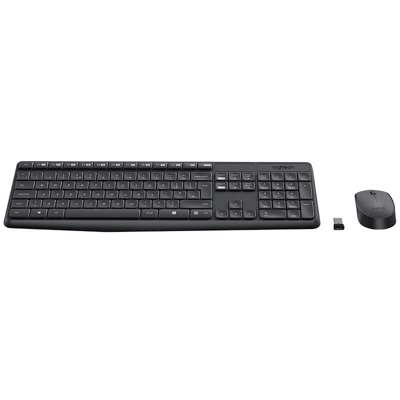 Tastatur + mus Logitech MK235 Wireless Desktop grå Nordisk