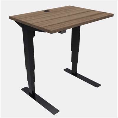 Hæve/sænkebord Conset 80x60 cm Valnød/sort