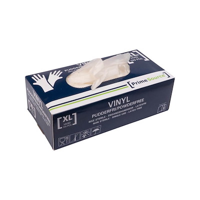 Undersøgelseshandske vinyl str. XL pudderfri pk./100