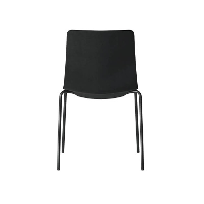 Kantinestol FourSure 44 plast sort, krom stel