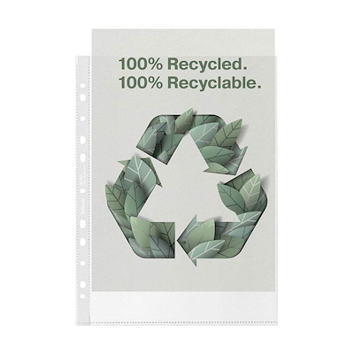 Plasttlomme A4 Esselte recycled 0,10mm præget 100stk/