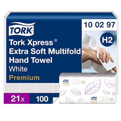 Papirhåndklæder Tork Xpress H2 Premium 2-lag MF 100297 2100
