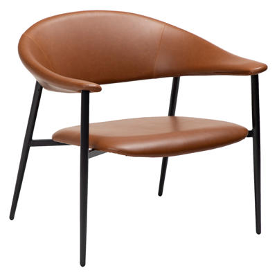 Loungestol Rover Vintage lysbrun kunstlæder /sort stoleben