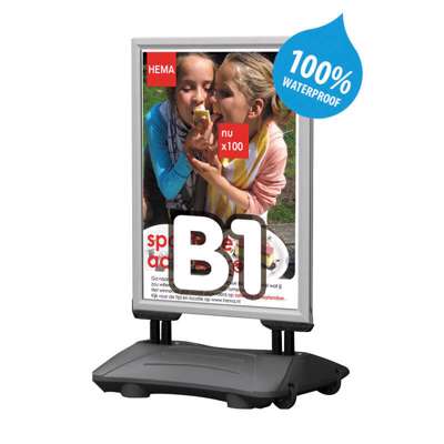 Gadeskilt TWIN  Light Wind-pro B1 70x100cm grå