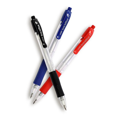 Kuglepen m. trykknap/gummi