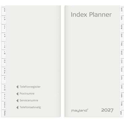 Index Planner månedskalender 2027 Mayland REFILL + tlf.reg.