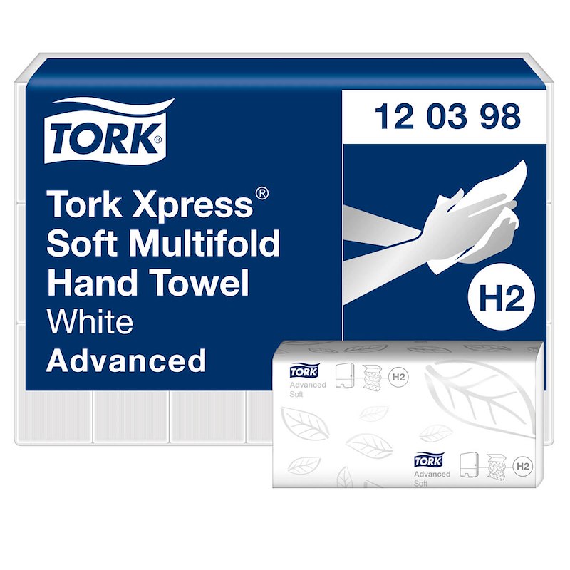 Papirhåndklæder Tork Xpress H2 Adv 2-lags Z-fold 120398 3780
