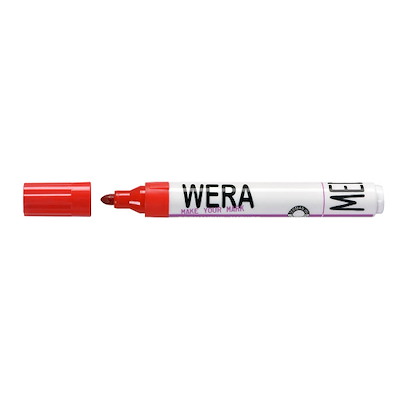 Marker BNT Wera permanent rød rund spids 1-3 mm