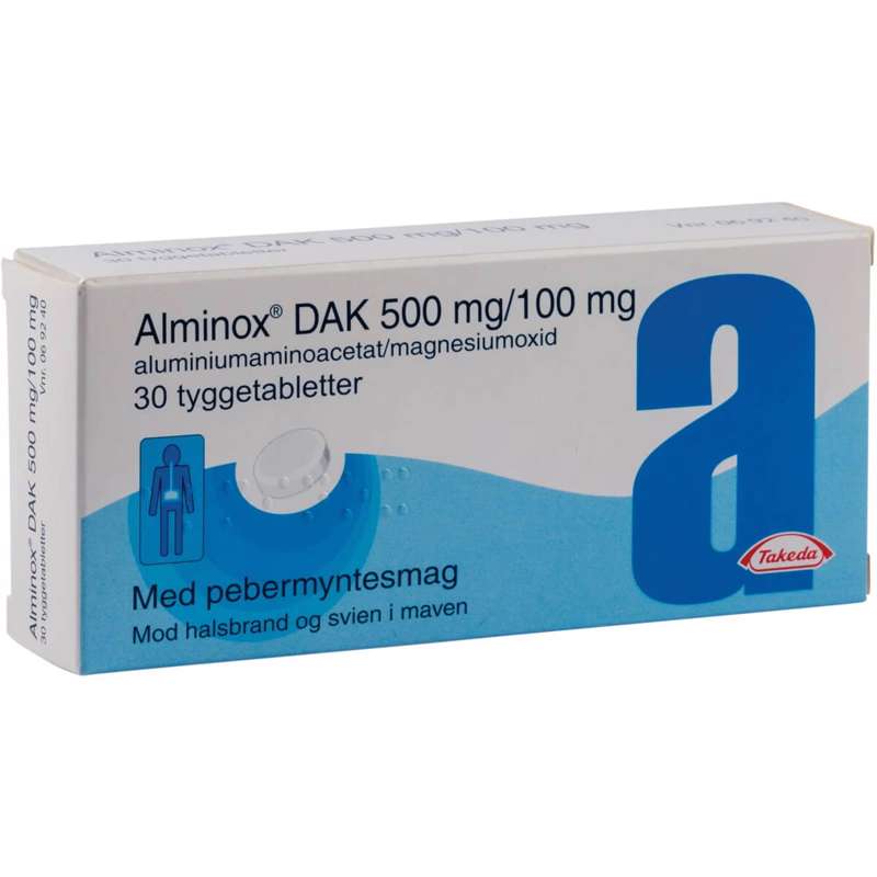 Håndkøbsmedicin Alminox tyggetablet 500mg /30 stk.