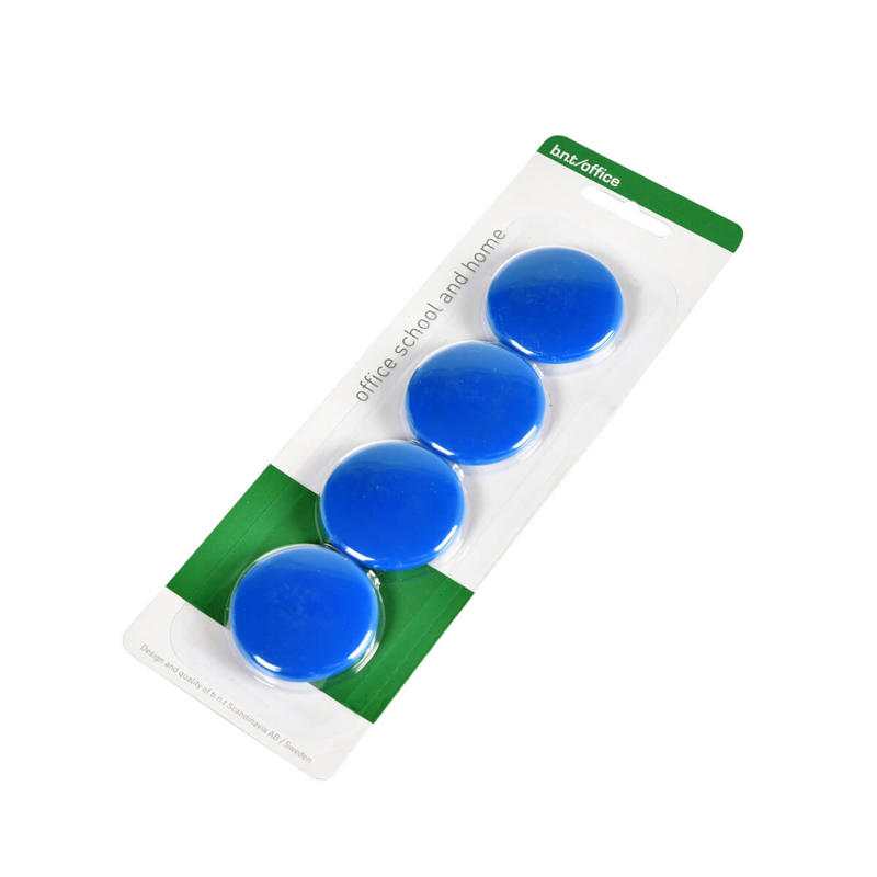 Magneter BNT blå Ø40mm blister 4stk/pak