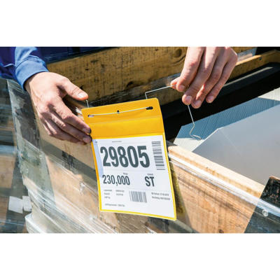 Lagerlomme m. wirebeslag A5 tvær gul pk./50