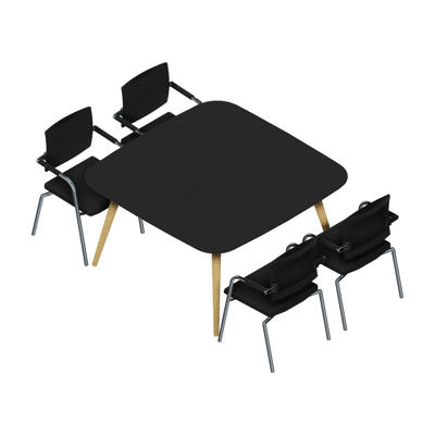 Konferencebord Dencon XL 1911 140x140 HPL sort/eg