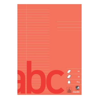 Skolehæfte Bantex A4 32 linjer 8.5 mm 70g rød