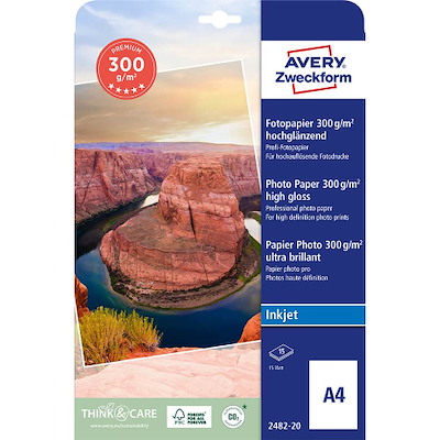 Fotopapir Premium plus A4 300g glossy t/inkjet pk/20 ark