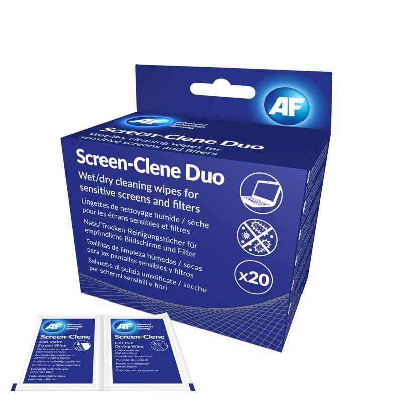 Skærmrens AF TFT-LCD-Touch-VDU pk./2x20 stk.