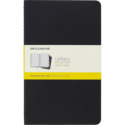 Notesbog Moleskine Cahier Journal tern. L 13x21cm sort pk./3
