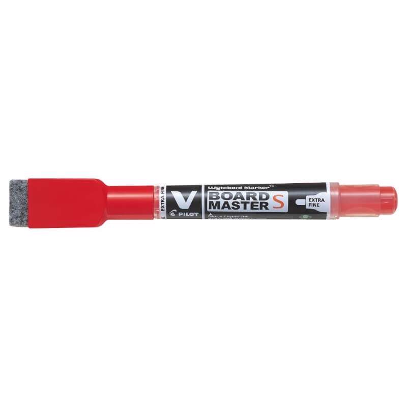 Whiteboard marker Pilot V Board m/magnet rund rød extra fine